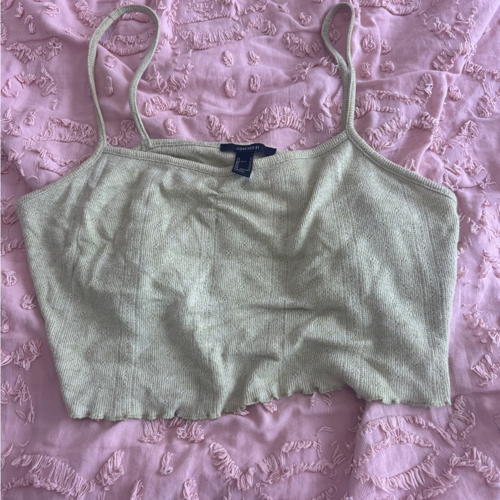 Light Green Ribbed Tank Top